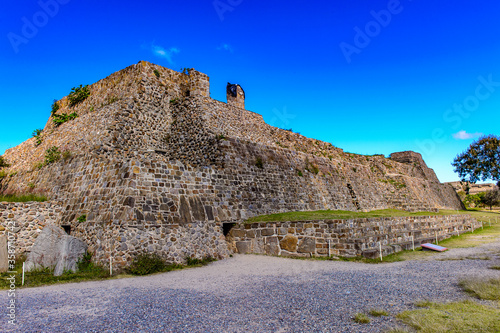 Monte Alban, a large pre-Columbian archaeological site, Santa Cruz Xoxocotlan Municipality, Oaxaca State.  UNESCO World Heritage photo