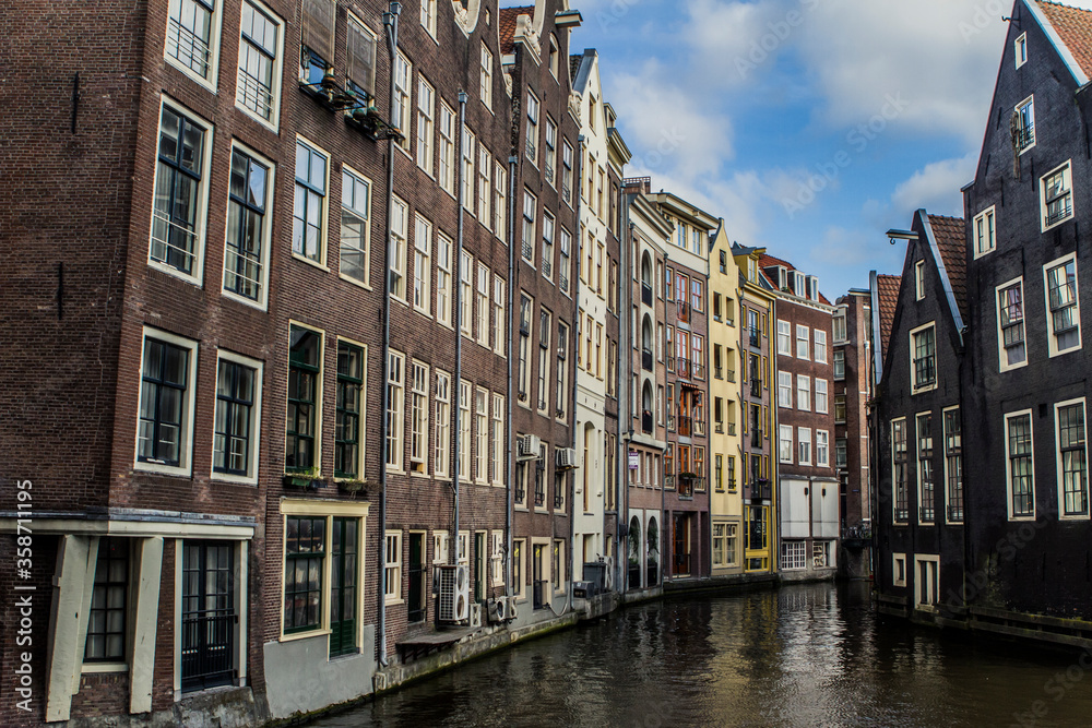 Amsterdam buildings on water