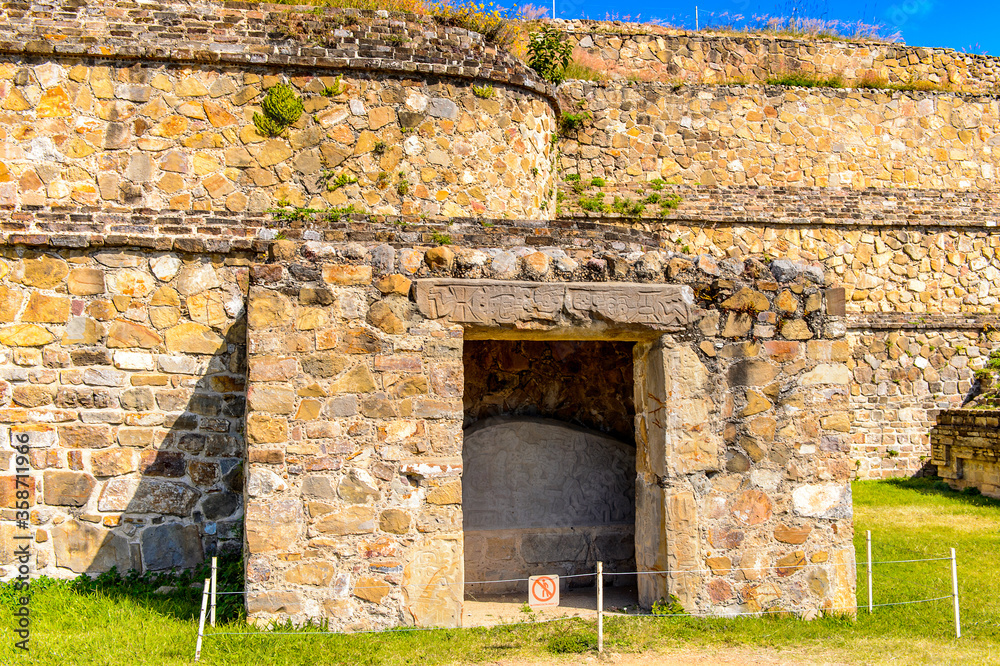 Objects of Monte Alban, a large pre-Columbian archaeological site, Santa Cruz Xoxocotlan Municipality, Oaxaca State. UNESCO World Heritage Objects of Monte Alban, a large pre-Columbian archaeological site, Santa Cruz Xoxocotlan Municipality, Oaxaca State. UNESCO World Heritage