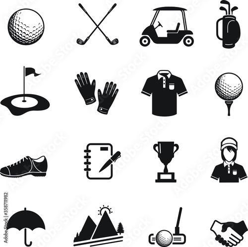 golf icon set