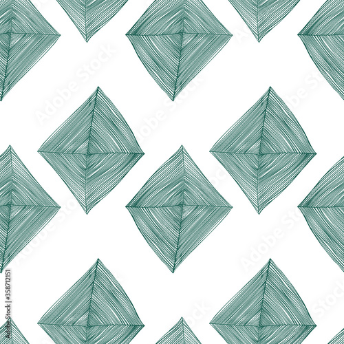 pattern with rhombuses, beautiful figures of rhombuses from thin graphic lines on a white background