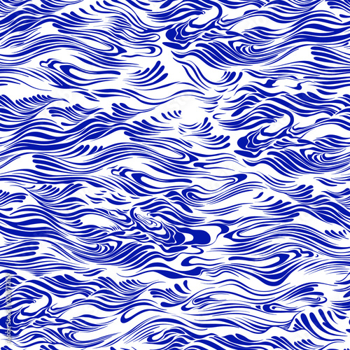 the waves. texture of the waves, the movement of water. graphic illustration of lines with a water surface. Seamless vector pattern for textiles, wallpaper, banners. photo