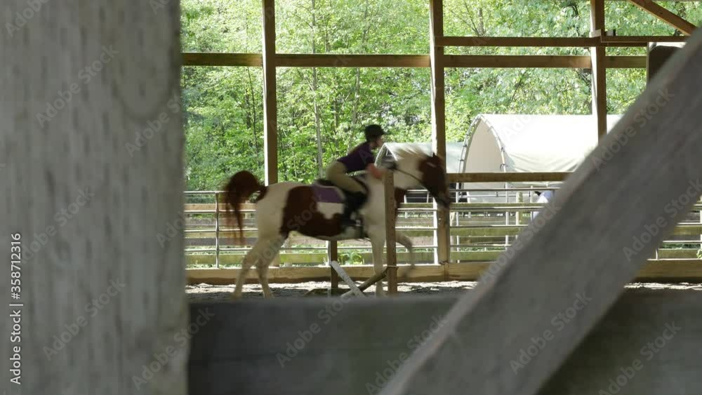 Teenage girl English style horseback riding. Teenage girl English style horseback riding.
