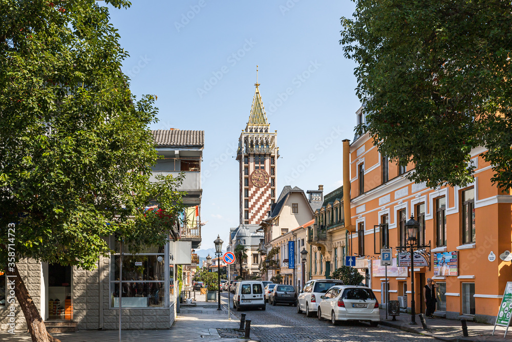 Obraz premium Parnavaz Mepe street in the old town of Batumi city - the capital of Adjara in Georgia
