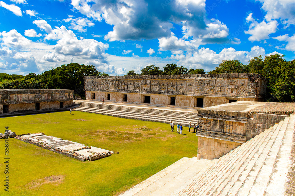 Building of The Nunnery, Uxmal, an ancient Maya city of the classical period. One of the most important archaeological sites of Maya culture. UNESCO World Heritage site Building of The Nunnery, Uxmal, an ancient Maya city of the classical period. One of the most important archaeological sites of Maya culture. UNESCO World Heritage site