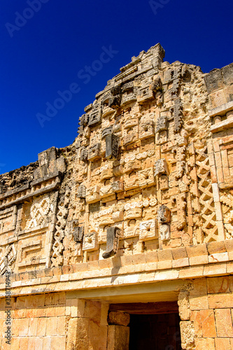 Building of The Nunnery, Uxmal, an ancient Maya city of the classical period. One of the most important archaeological sites of Maya culture. UNESCO World Heritage site