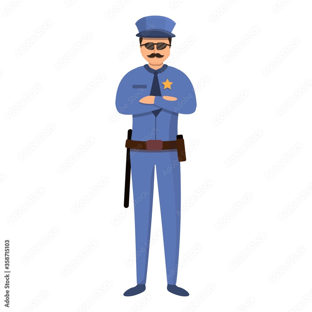 Prison police guard icon. Cartoon of prison police guard vector icon for web design isolated on white background