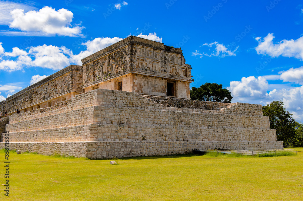 Governor's Palace, Uxmal, an ancient Maya city of the classical period. One of the most important archaeological sites of Maya culture. UNESCO World Heritage site
