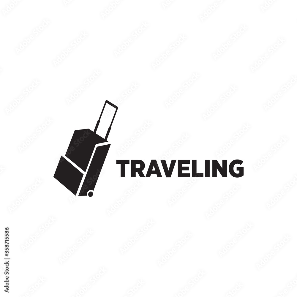 Fototapeta premium Travel bag or luggage or suitcase logo design template