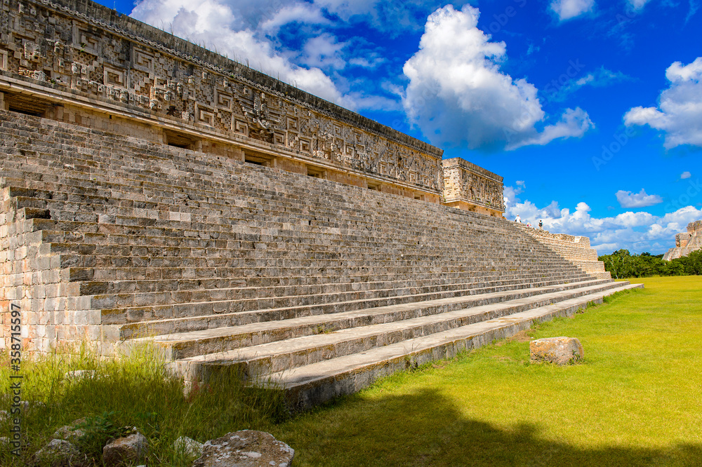 Governor's Palace, Uxmal, an ancient Maya city of the classical period. One of the most important archaeological sites of Maya culture. UNESCO World Heritage site