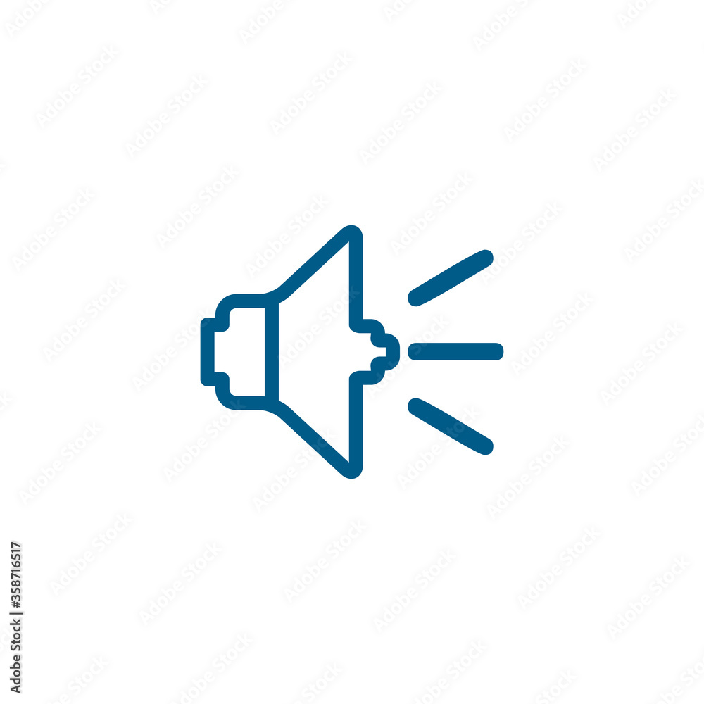 Sound Line Blue Icon On White Background. Blue Flat Style Vector Illustration. Sound Line Blue Icon On White Background. Blue Flat Style Vector Illustration.
