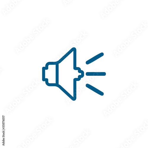Sound Line Blue Icon On White Background. Blue Flat Style Vector Illustration.