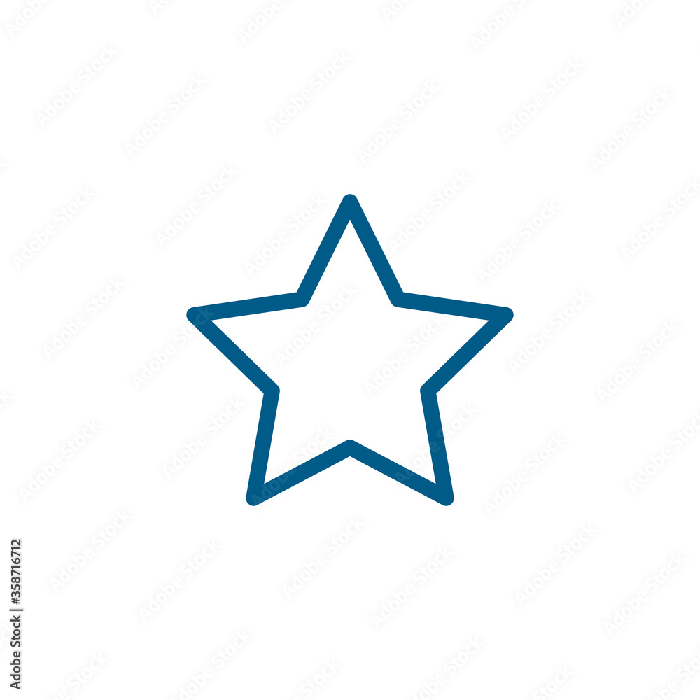 Star Line Blue Icon On White Background. Blue Flat Style Vector Illustration. Star Line Blue Icon On White Background. Blue Flat Style Vector Illustration.