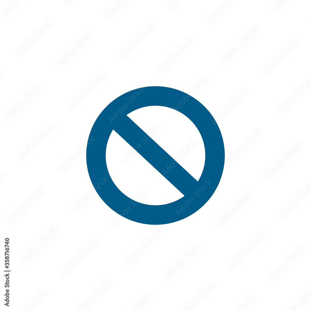 Stop Sign Blue Icon On White Background. Blue Flat Style Vector Illustration.