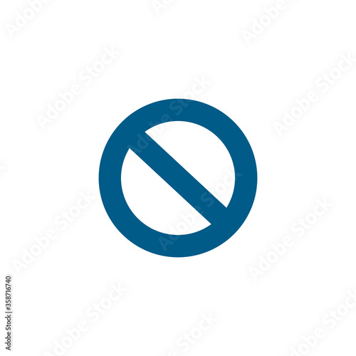 Stop Sign Blue Icon On White Background. Blue Flat Style Vector Illustration.