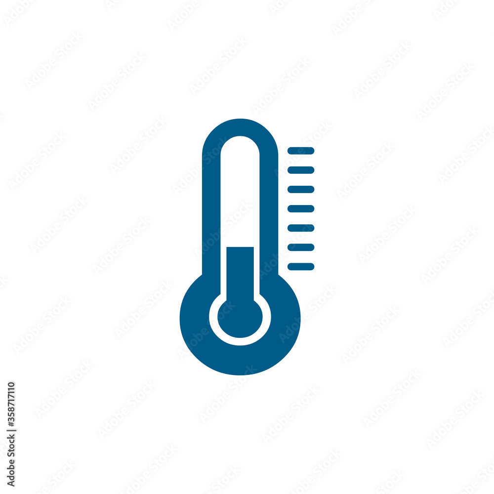 Thermometers Blue Icon On White Background. Blue Flat Style Vector Illustration. Thermometers Blue Icon On White Background. Blue Flat Style Vector Illustration.