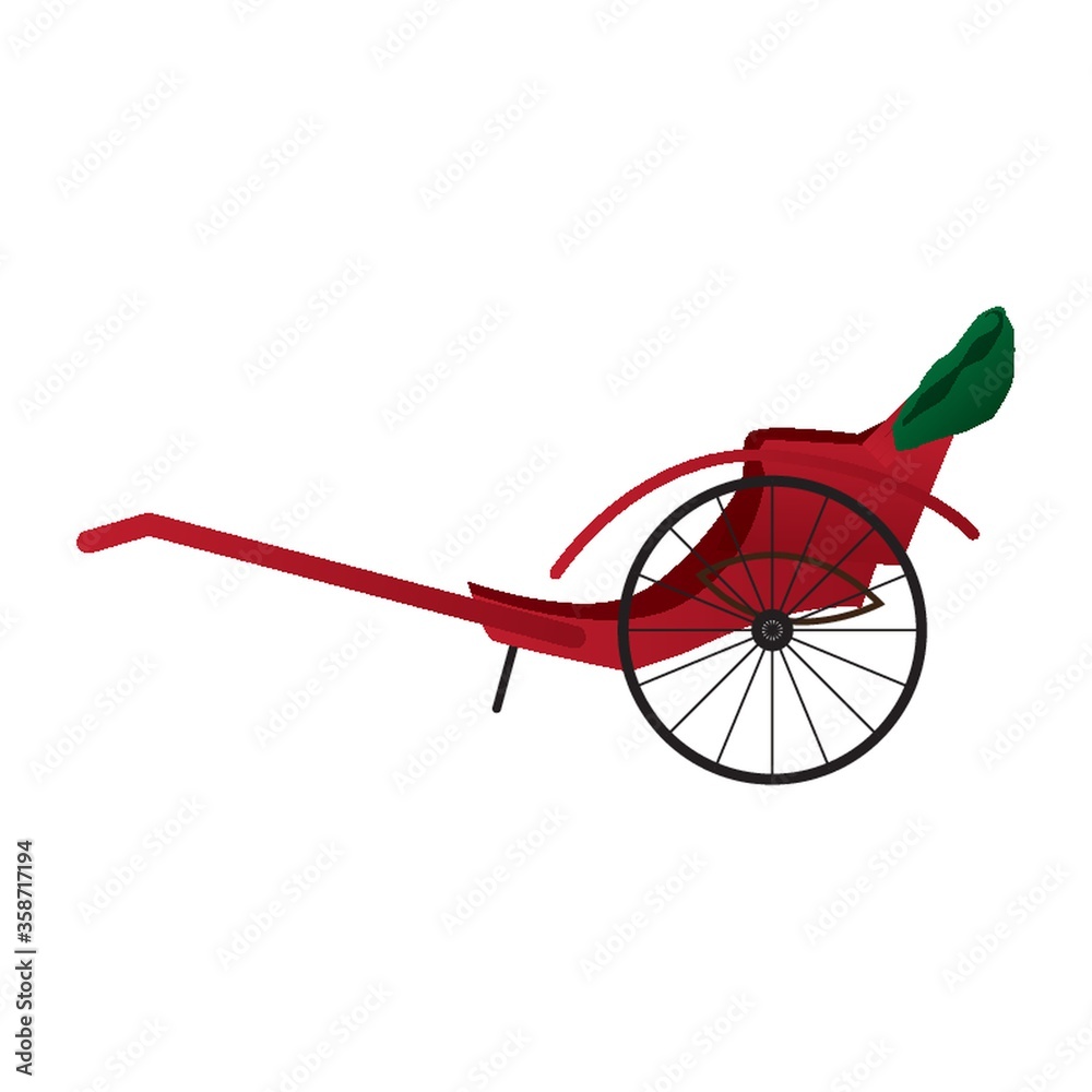 Canvas Print pulled rickshaw