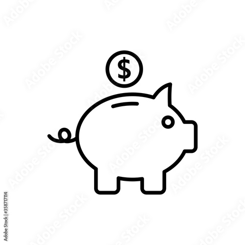 piggy bank icon vector design template