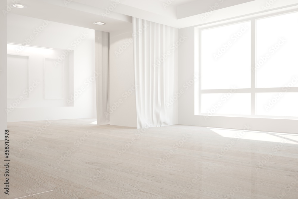 Fototapeta premium modern empty room interior design. 3D illustration