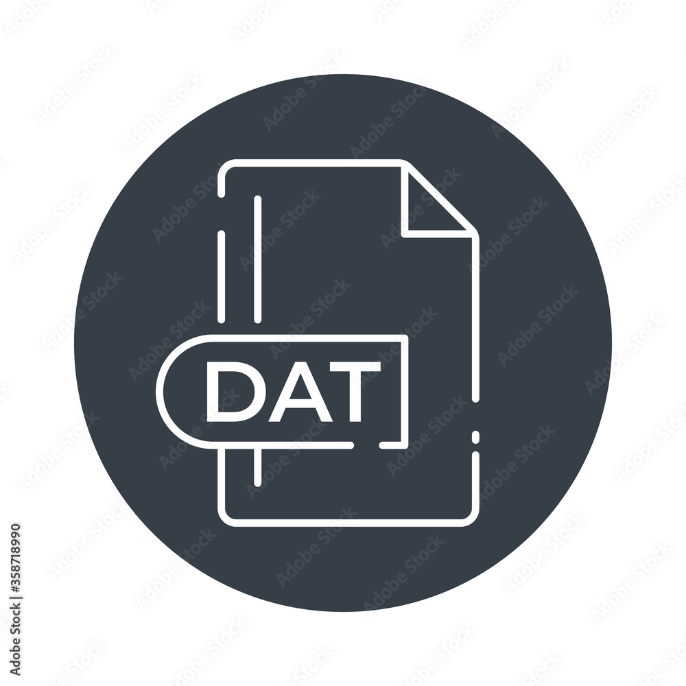DAT File Format Icon. DAT extension filled icon. DAT File Format Icon. DAT extension filled icon.