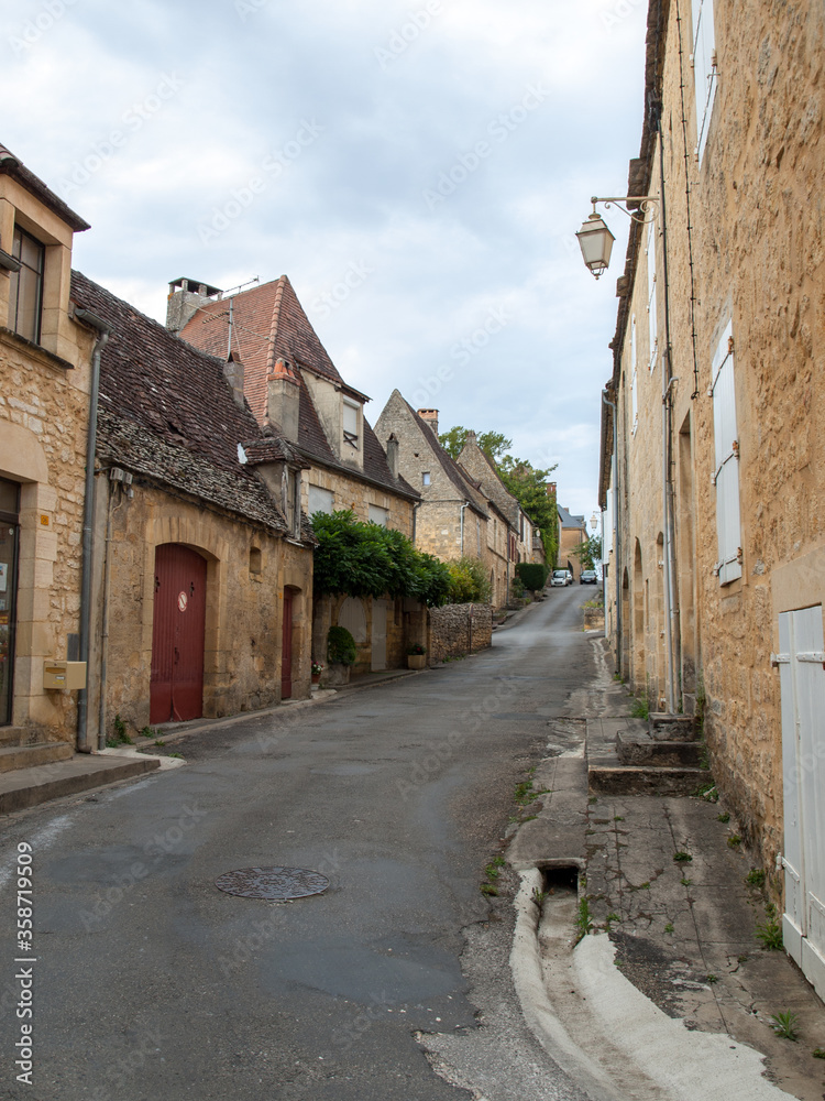  Street of Domme, a beautiful medieval village in Dordogne, France