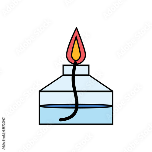 Color illustration of a burner for experiments in the style of a flat, icon, design, design
