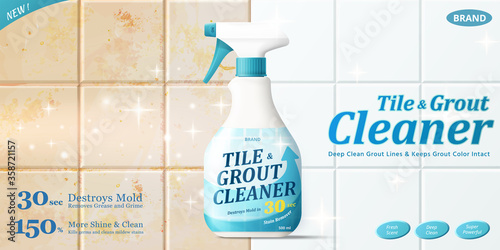 Tile and grout cleaner ad template