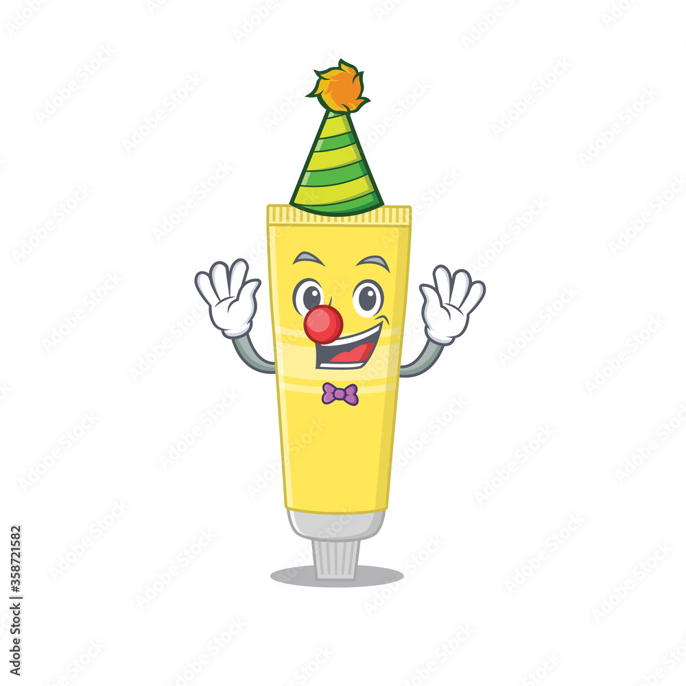 Friendly clown hair dye mascot design concept Friendly clown hair dye mascot design concept