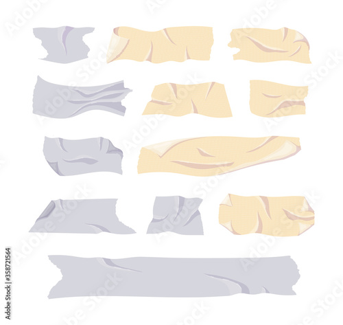 Scotch tape transparent, masking and adhesive tape pieces set
