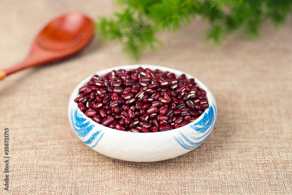Raw Organic Red Adzuki Beans in a Bowl Raw Organic Red Adzuki Beans in a Bowl