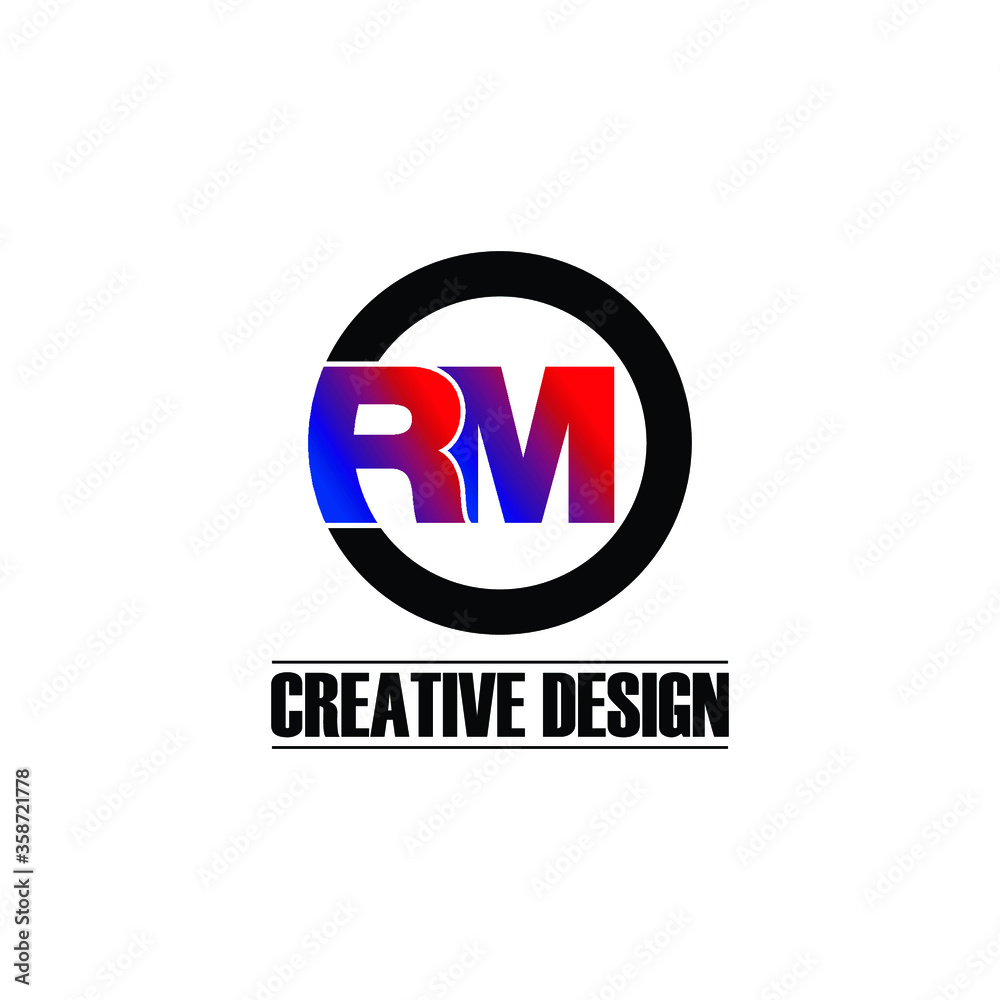 Letter RM circle logo icon design vector. monogram logo vector illustration. Letter RM circle logo icon design vector. monogram logo vector illustration.