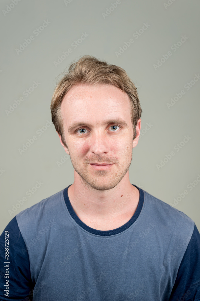 Fototapeta premium Face of handsome man with blond hair