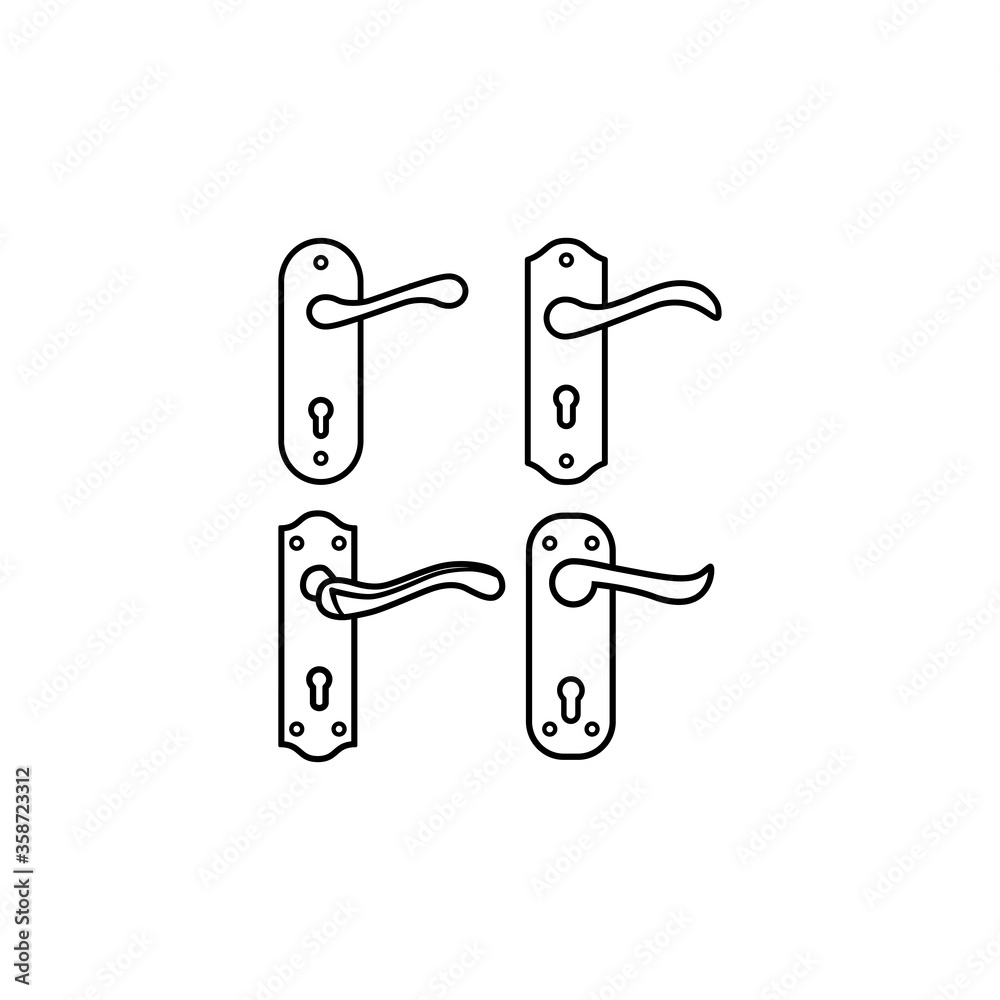 Door handle icon in trendy flat design Door handle icon in trendy flat design