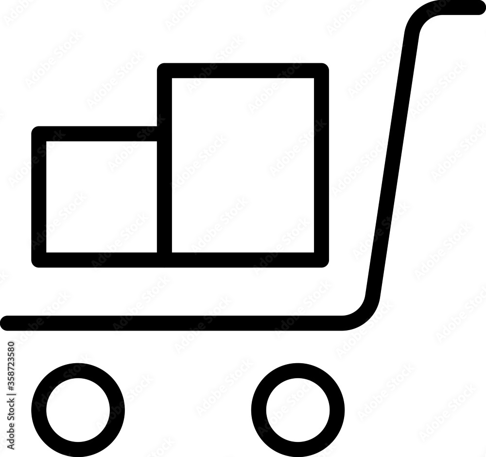 warehouse cart packages icon vector for web and apps warehouse cart packages icon vector for web and apps