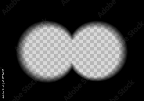 View from the binoculars view vector military lens vision. Spy binocular view observation sighting isolated aim viewfinder in transparent background.