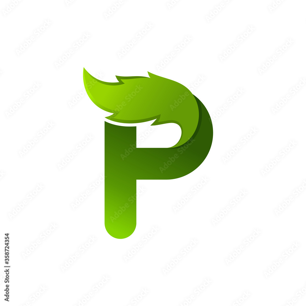 letter p with leaves letter p with leaves