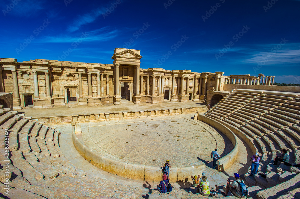 It's Roman theater ruins in Palmyra, Syria