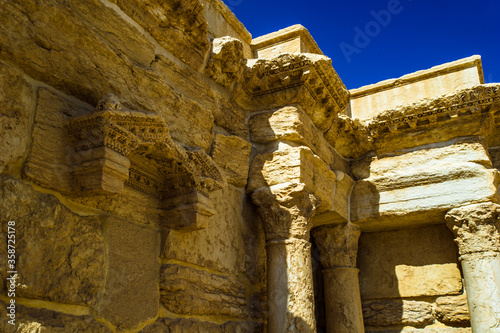 It's Close view of the Roman ruins of Palmyra, Syria