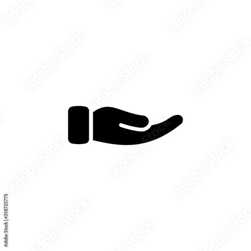 open hand icon line art design