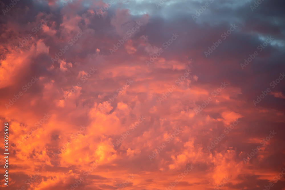 Abstract background of evening sky with clouds.