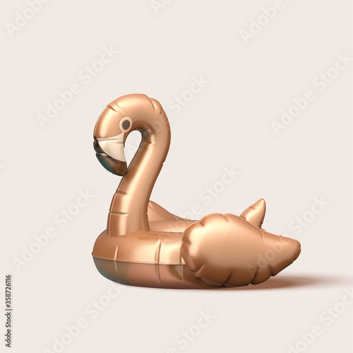 3D flamingo swim ring