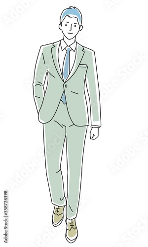Vector illustration of men in fashionable suits
