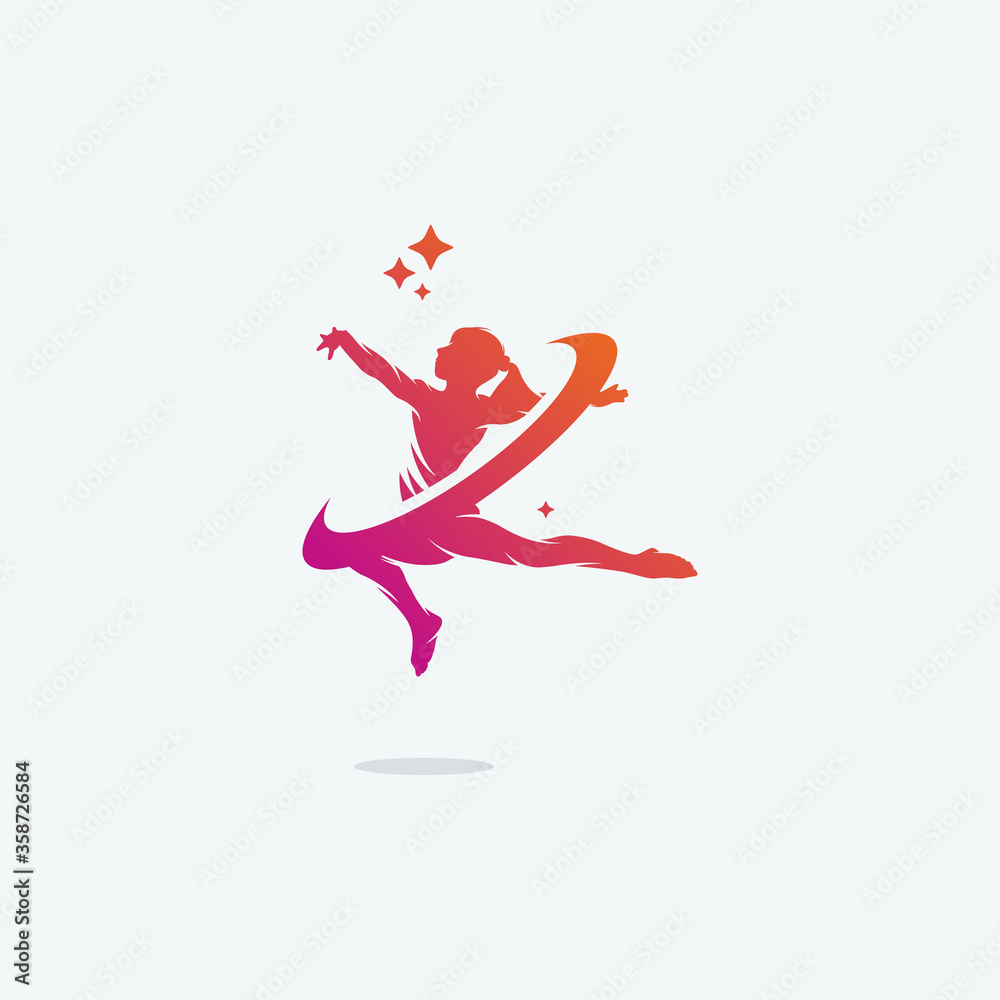 Fototapeta premium Fitness sport gym logo elegant design vector template