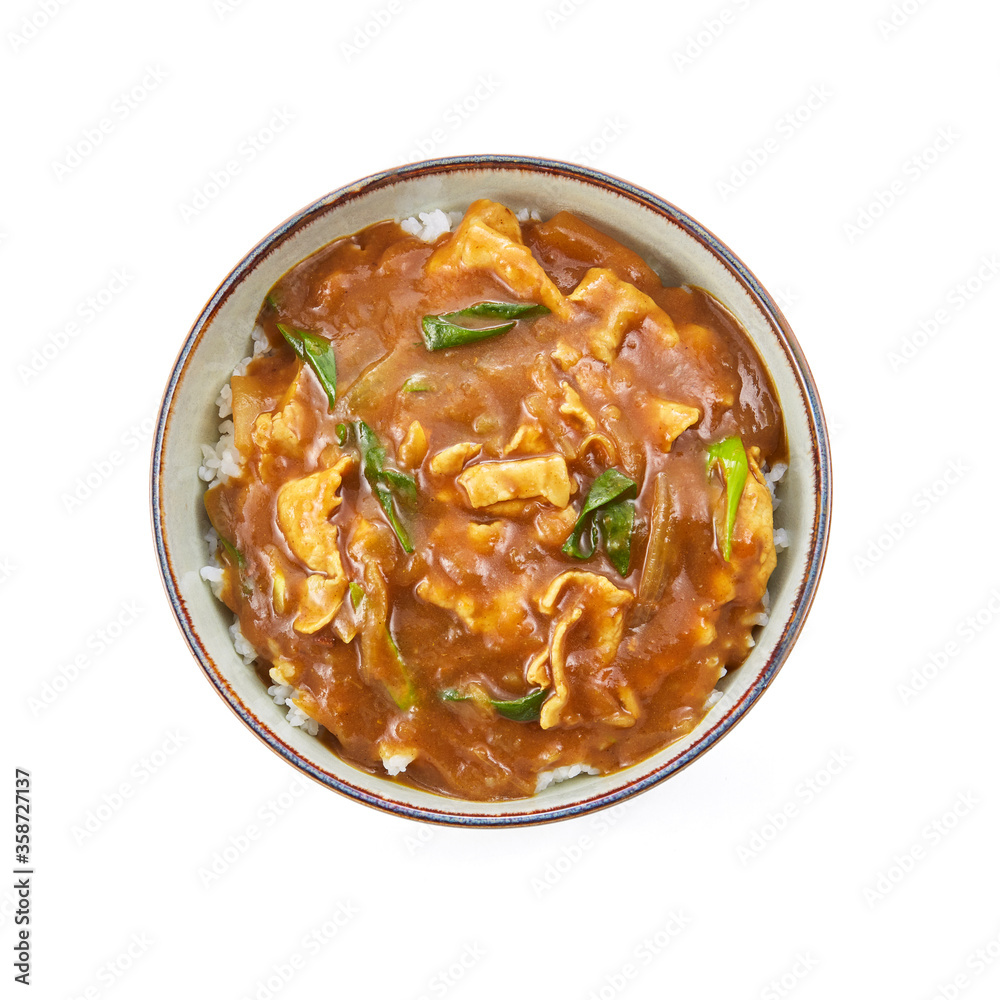 カレー丼【バック飛ばし・真俯瞰】 カレー丼【バック飛ばし・真俯瞰】