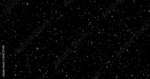 Large and small snowflakes. Isolated falling snow, Alpha, Ethereal, Intense, Storm, 4k, looped animation