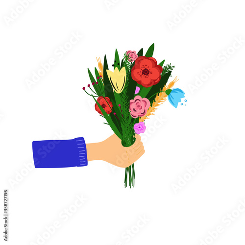 Floral bouquet greeting card design.