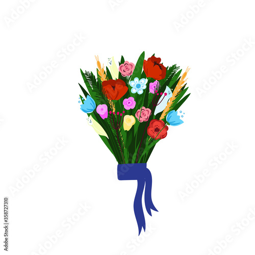 Floral bouquet greeting card design.
