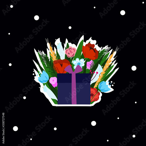 Floral bouquet greeting card design.
