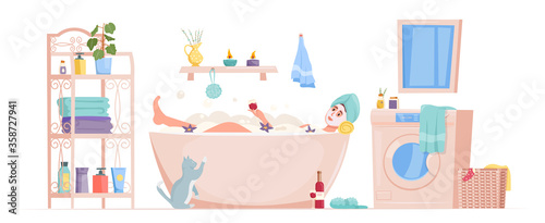 Girl relaxing in bath