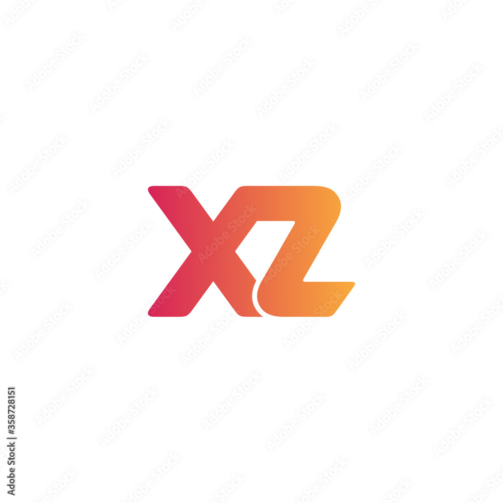 Obraz premium initial letter X and Z, XZ, ZX logo, monogram line art style design template
